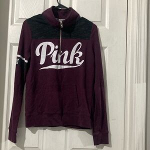 Pink Victoria’s Secret Women’s Size Small Sweatshirt Maroon/Dark Heather Accent